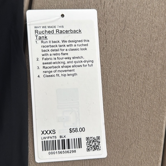 Lululemon Black Ruched Racerback Top - Picture 3 of 4